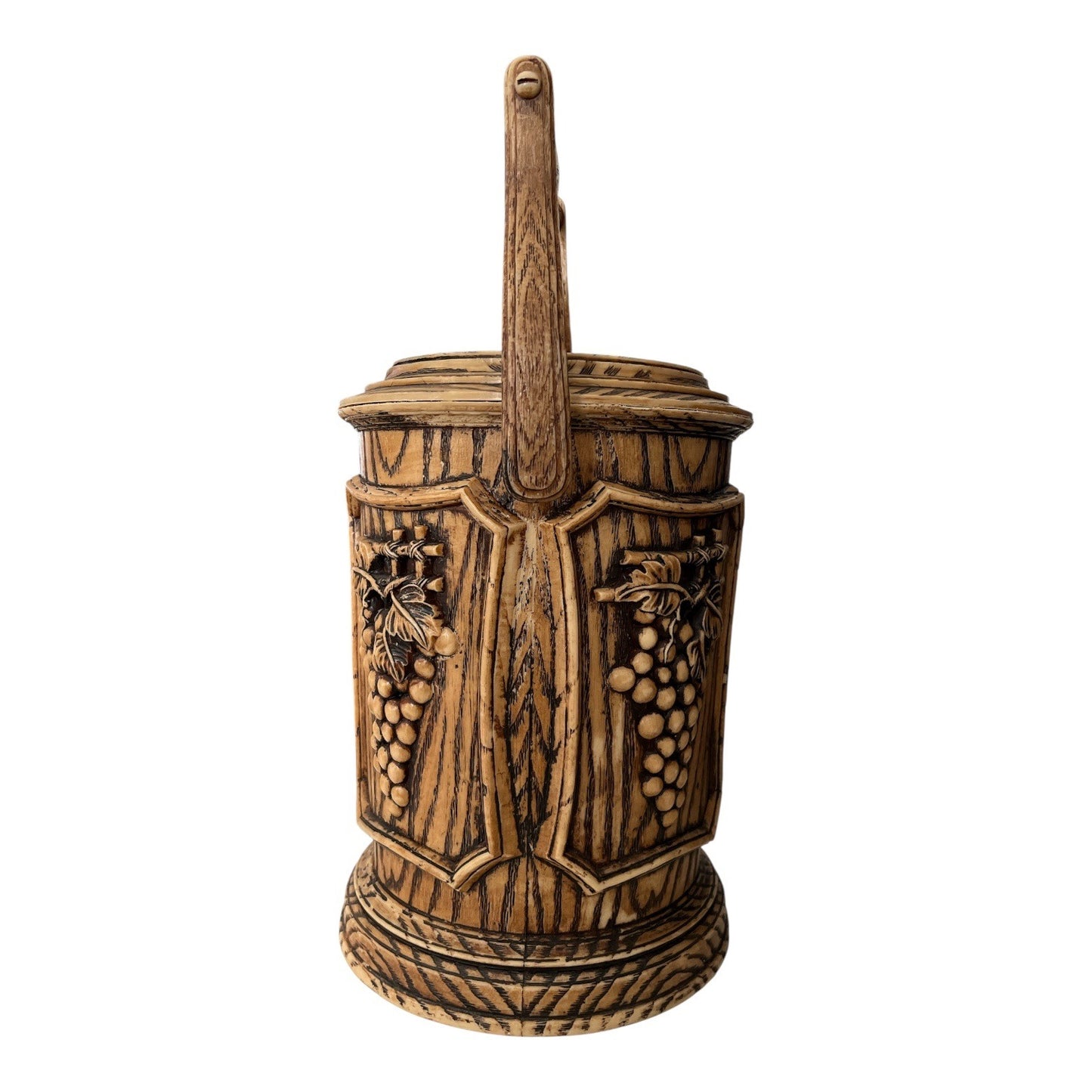 Vintage Faux Bois Grape Ice Bucket Wine Chiller Hong Kong Barware