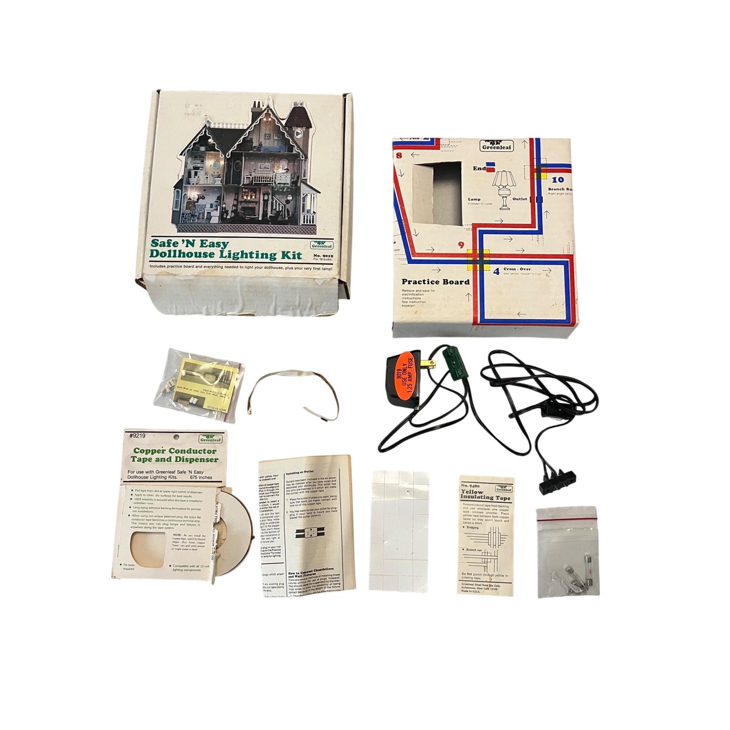 Vintage Greenleaf Safe N Easy Dollhouse Lighting Kit With Practice Board Transformer Instructions
