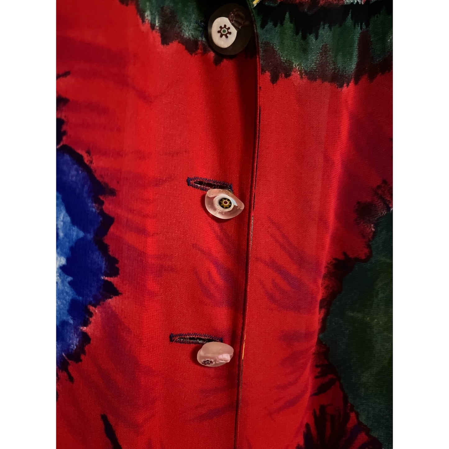 Dorothy Schoelen Platinum Women’s Jacket – L – Bold Batik Print – Made in USA