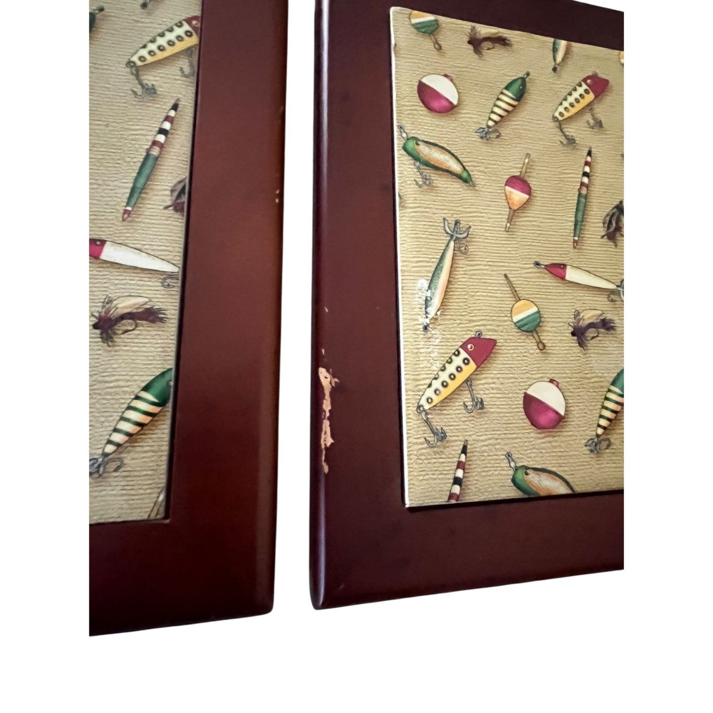 Set of 2 Young’s Fishing Lure Wall Plaques 8” Rustic Cabin Lodge Lake House Decor