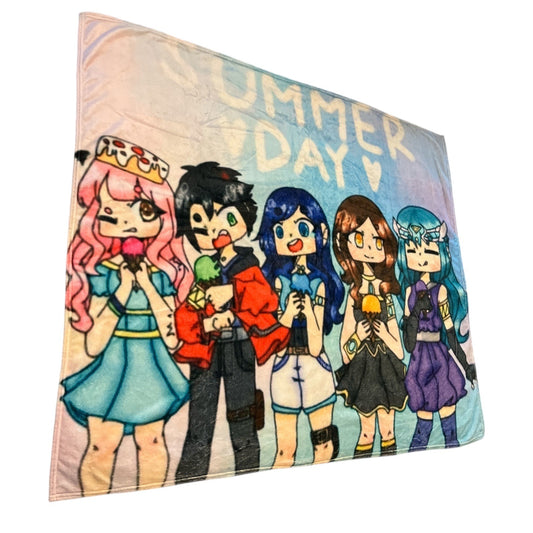 The Krew ItsFunneh Summer Day Blanket – 50" x 40" – Ultra-Soft Lightweight Fleece Throw