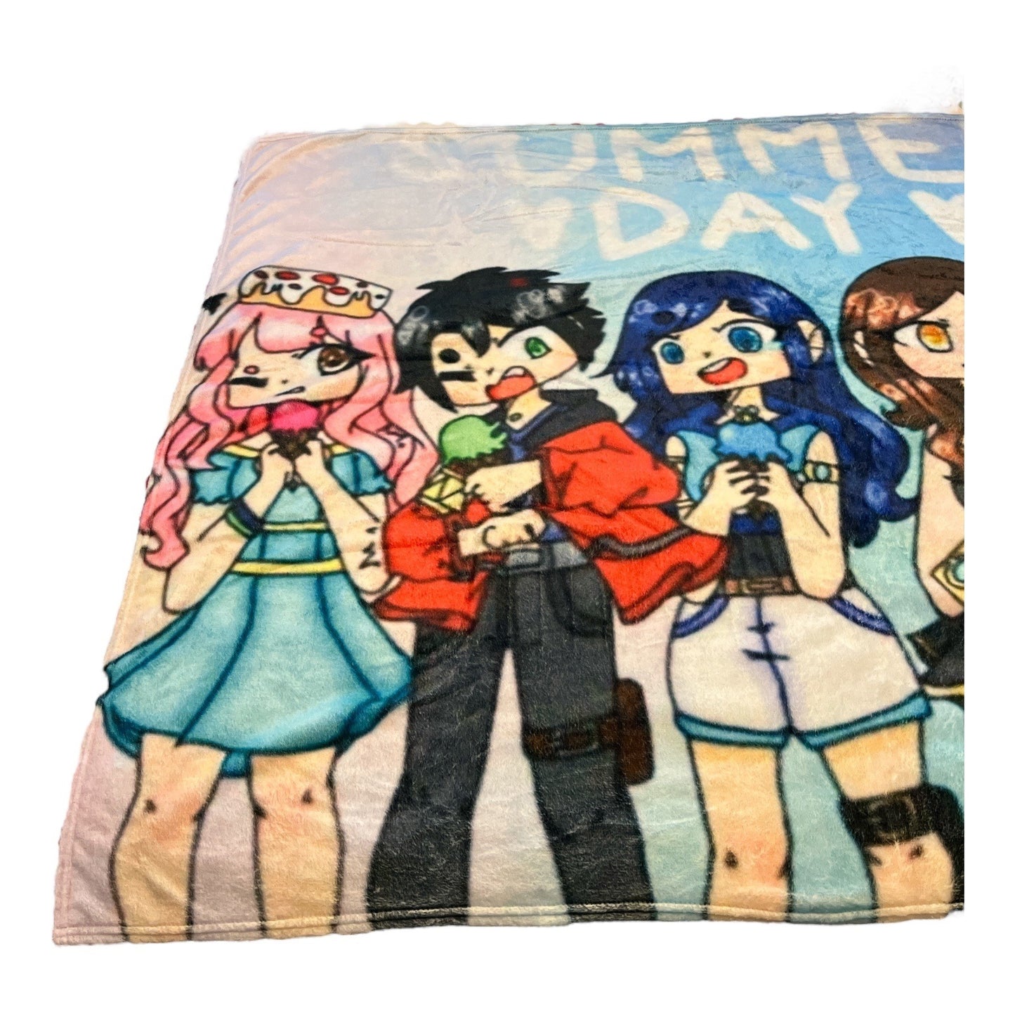 The Krew ItsFunneh Summer Day Blanket – 50" x 40" – Ultra-Soft Lightweight Fleece Throw