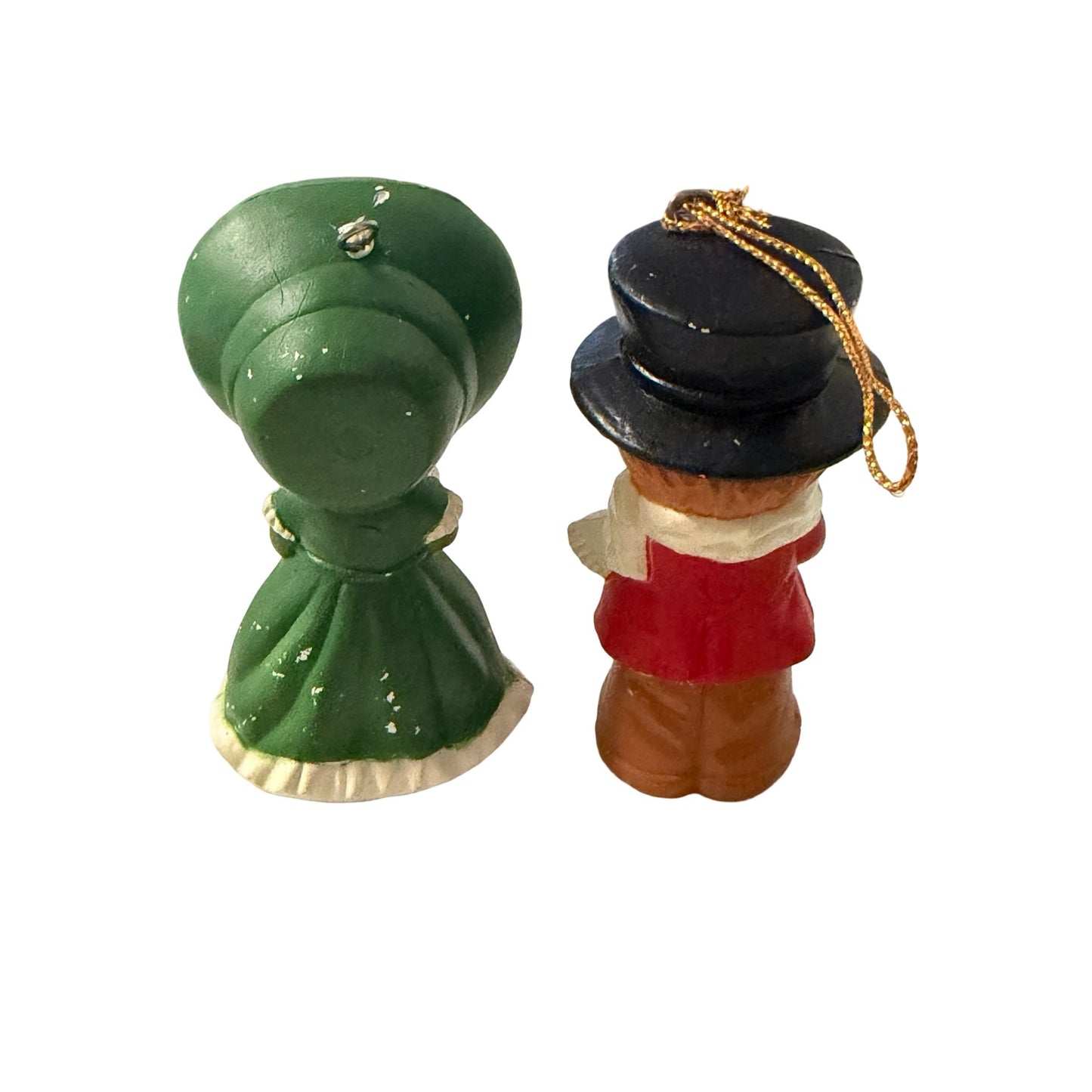 Vintage Christmas Caroler Boy Girl Resin Ornament Figurine Set Made in China