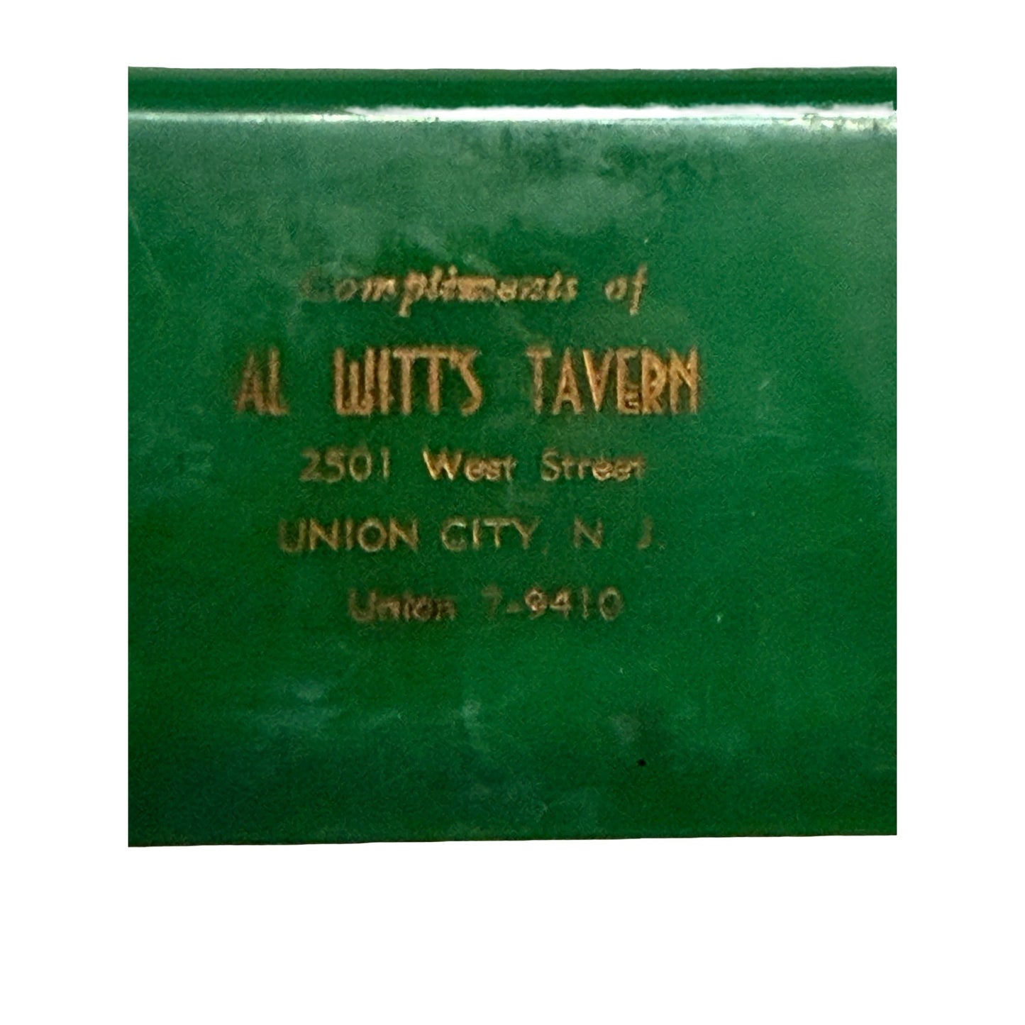 Vintage Al Witt's Tavern Union City NJ Plastic Double Matchbook Holder Case Advertising
