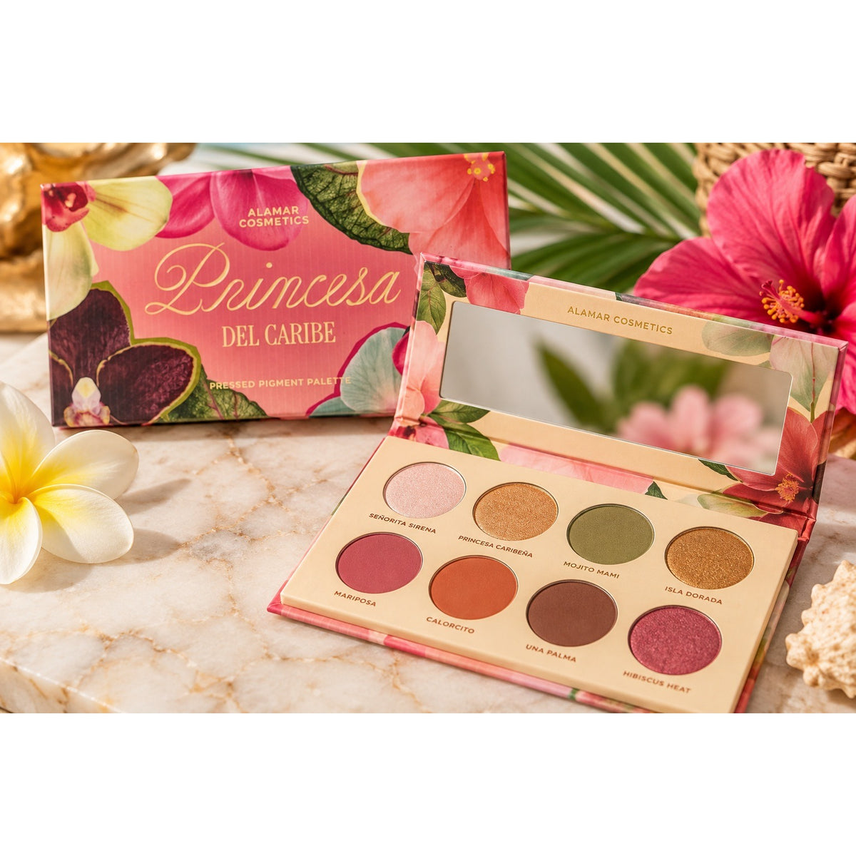 Alamar Cosmetics Princesa del Caribe Pressed Pigment Eyeshadow Palette 8 Shades
