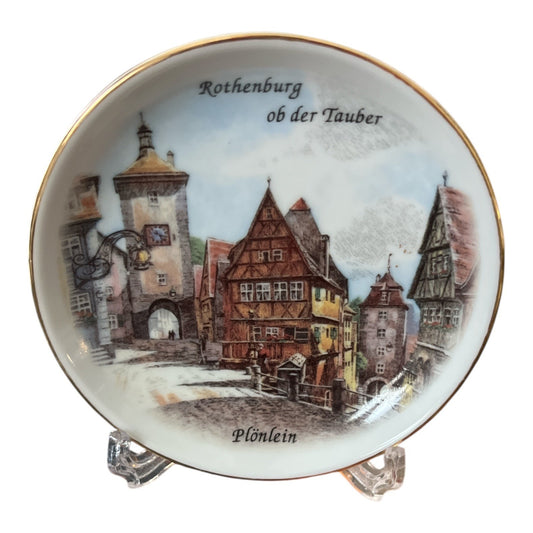 Reutter Porzellan Miniature Plate – Rothenburg ob der Tauber, Plönlein | Germany Souvenir with Box