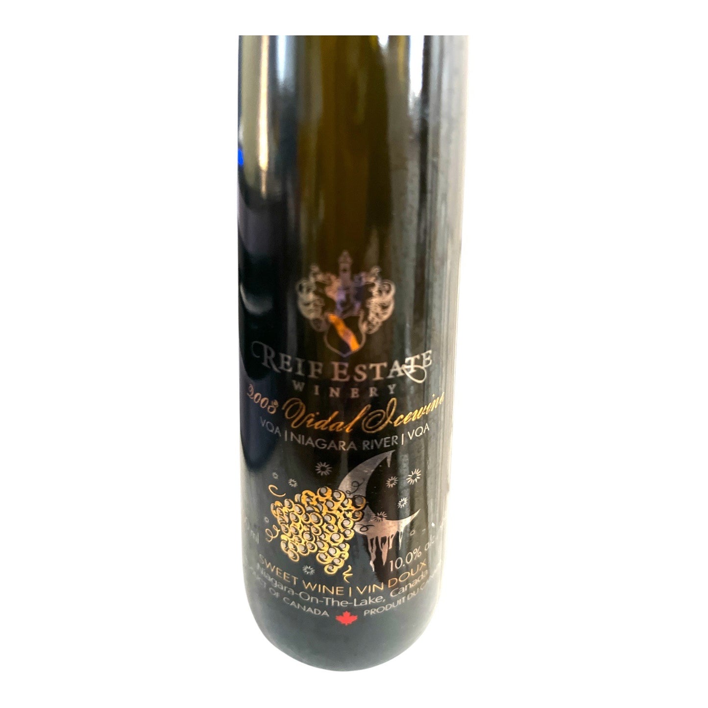 Reif Estate Winery Vidal Icewine Bottle Decorative Canada Tall Slender Wine Bottle