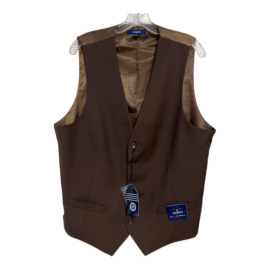 New Gioberti Men's Dress Vest – Light Brown, Size L, 70/30 Poly Rayon, Adjustable Back, 2022