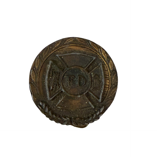 Vintage FD Fire Department Maltese Cross Brass Tone Belt Buckle