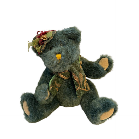 Vintage Dan Dee Collector's Choice Green Teddy Bear Plush Music Box Somewhere My Love Decor
