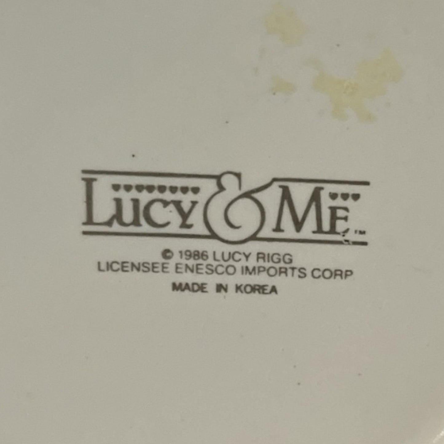 1986 Lucy & Me “Saturday’s Child” Mug – Enesco – Lucy Rigg – Made in Korea