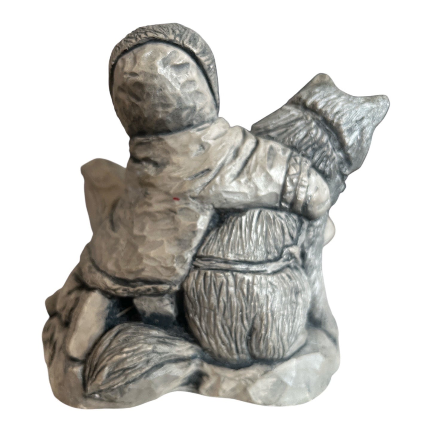 Vintage Glacial Ice Age Sculptures ACE Alaska Child Dog Sled Figurine 5 Inch
