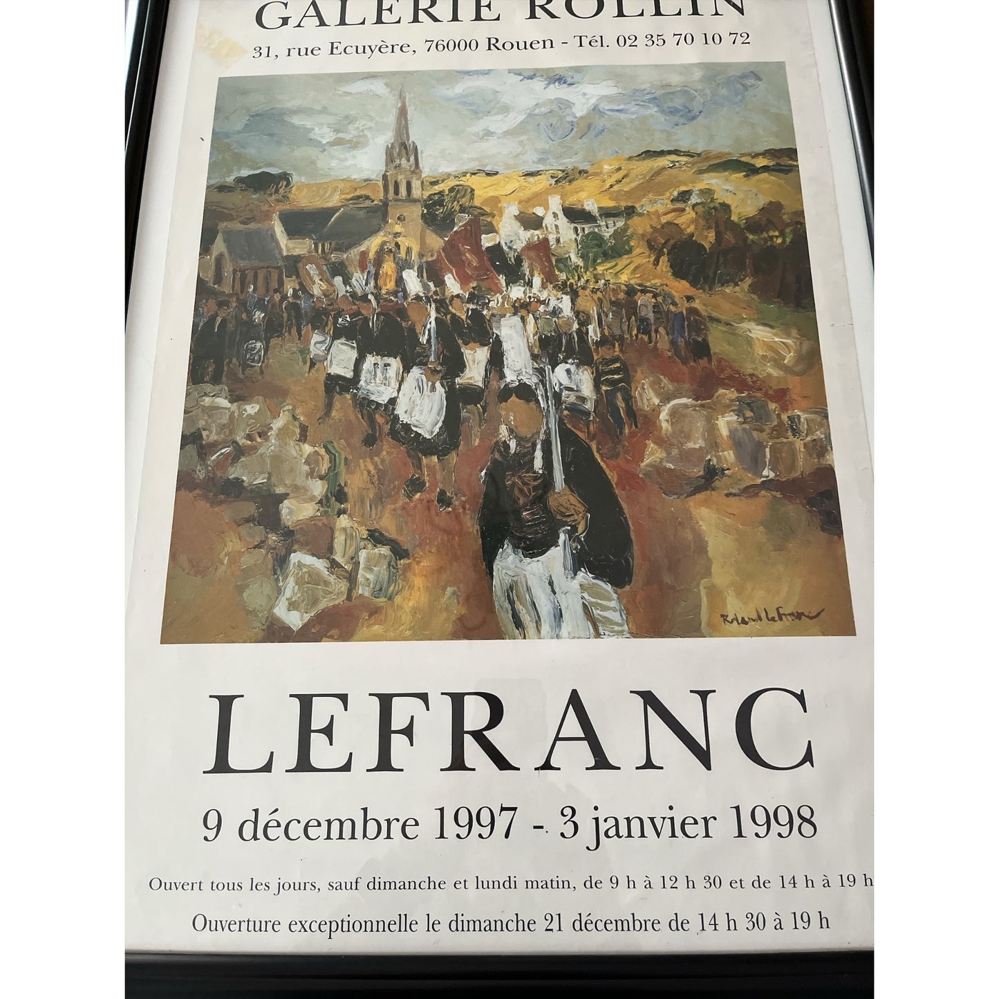 Galerie Rollin 1997–1998 Raoul Lefranc Exhibition Poster Framed Wall Art 26x20