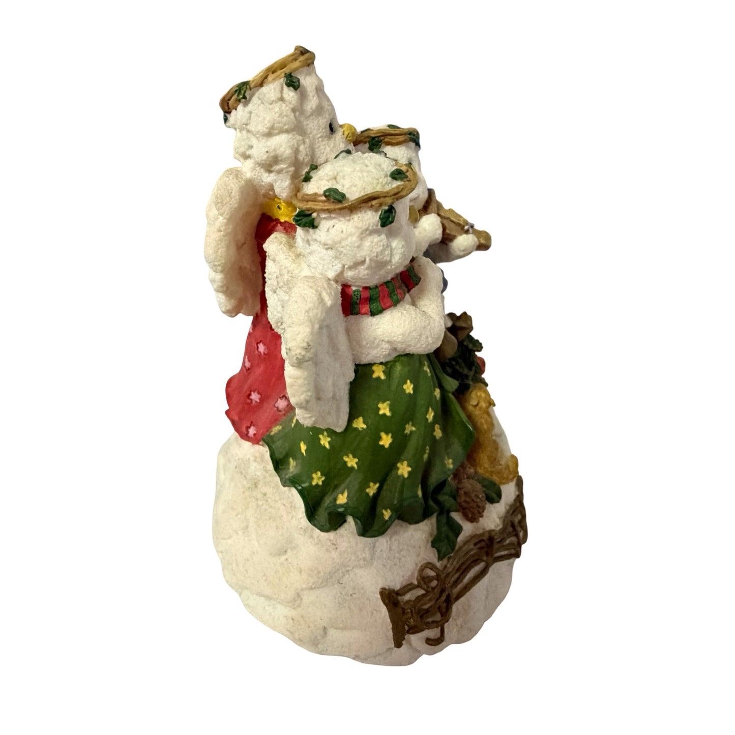 Lefton Musical Christmas Snow Angel Choir Figurine Wind Up Hark! The Herald Angels Sing