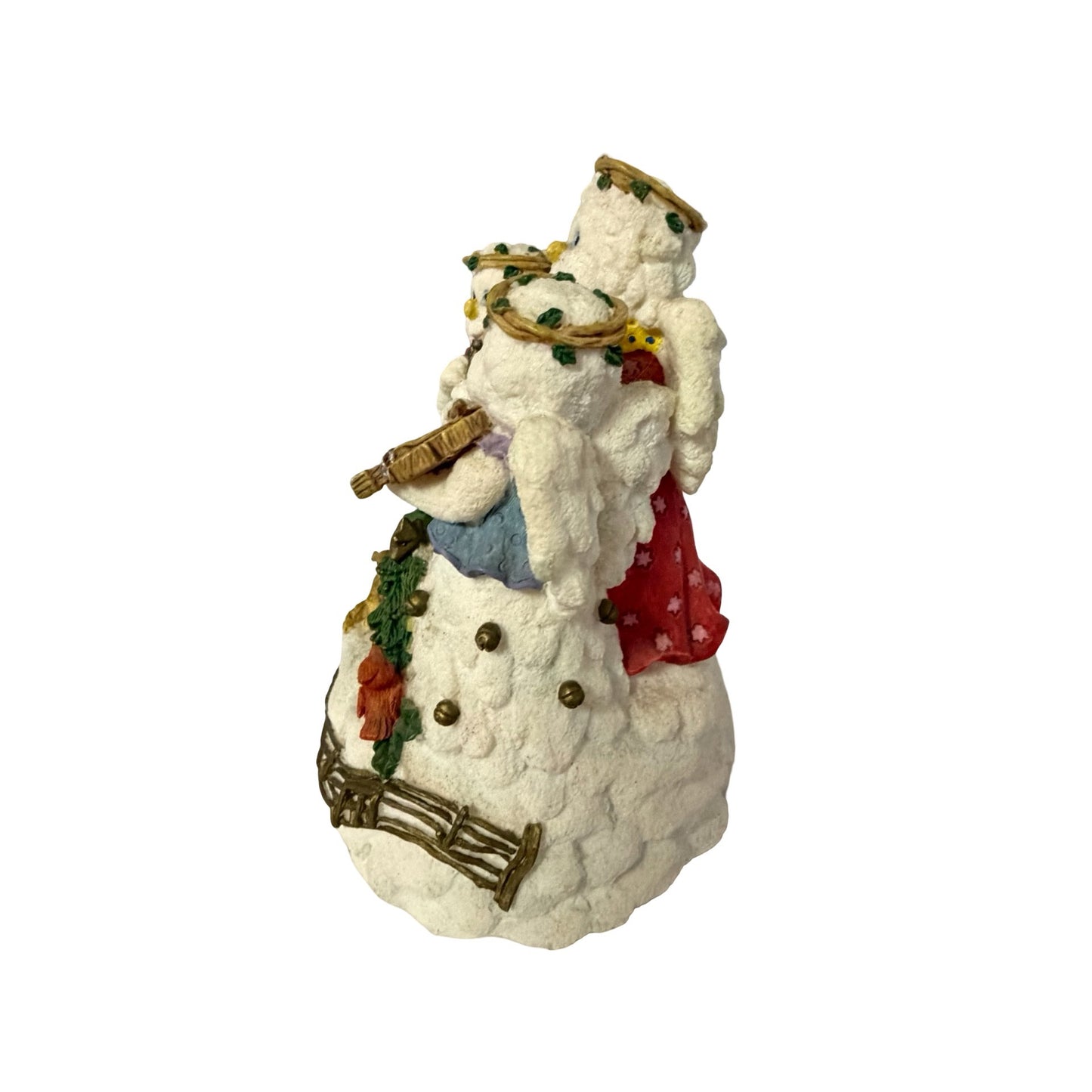 Lefton Musical Christmas Snow Angel Choir Figurine Wind Up Hark! The Herald Angels Sing