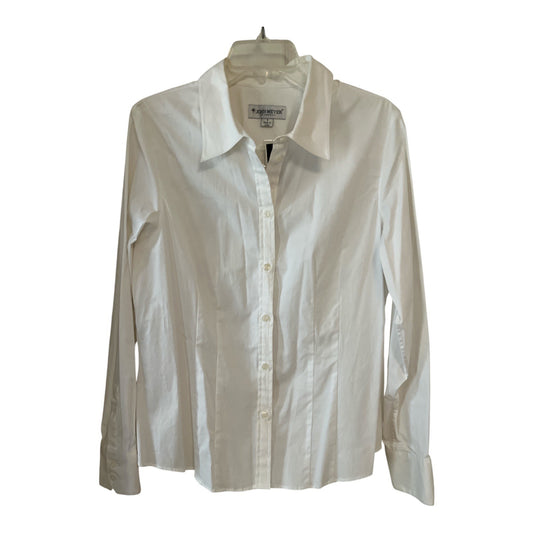 NWT John Meyer of Norwich Women’s White Button-Down Shirt – Size 16 Stretch Cotton Blend