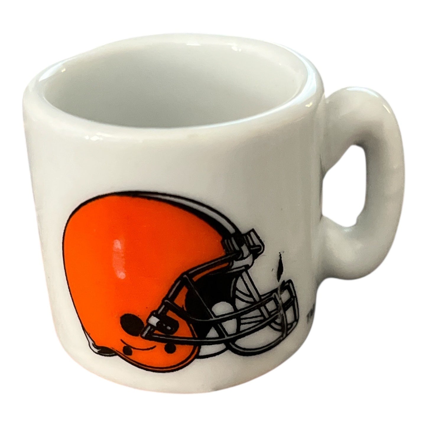 Vintage Cleveland Browns Mini Mug – 1.25" Ceramic Collectible – NFL Football Helmet Design