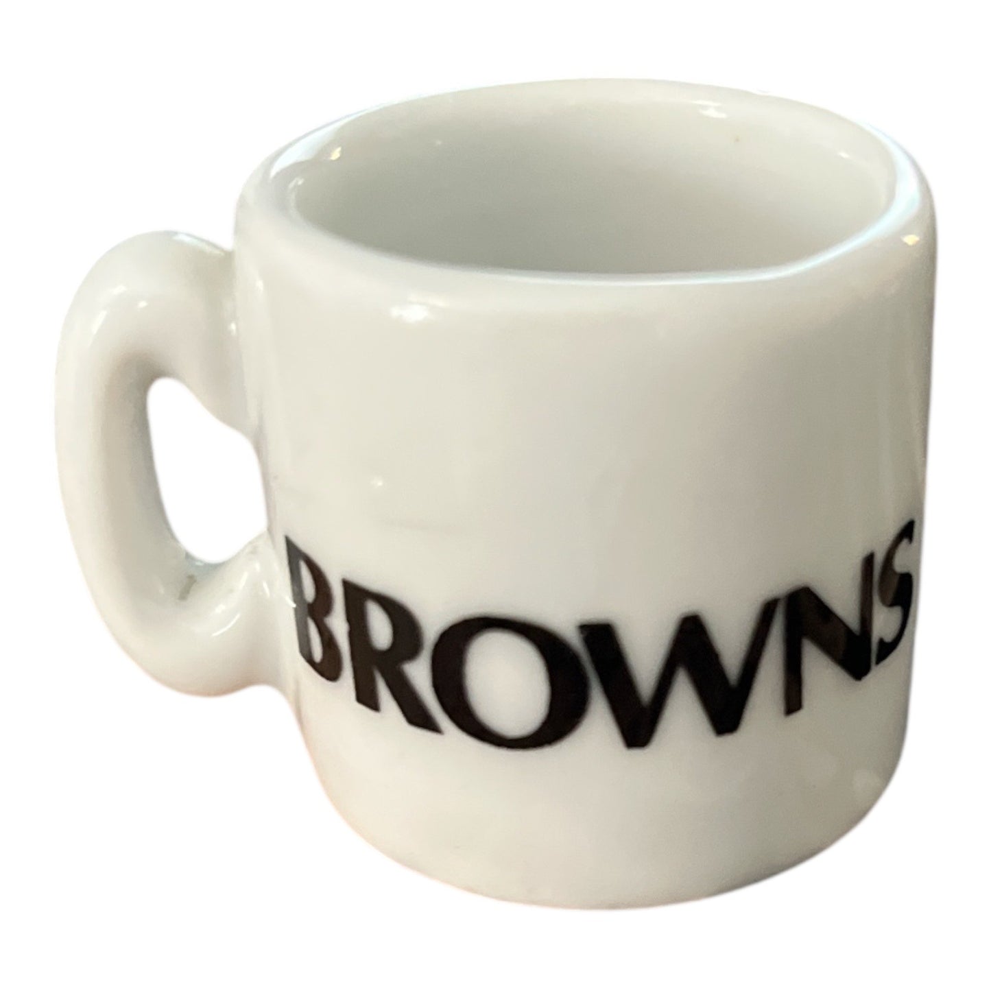 Vintage Cleveland Browns Mini Mug – 1.25" Ceramic Collectible – NFL Football Helmet Design
