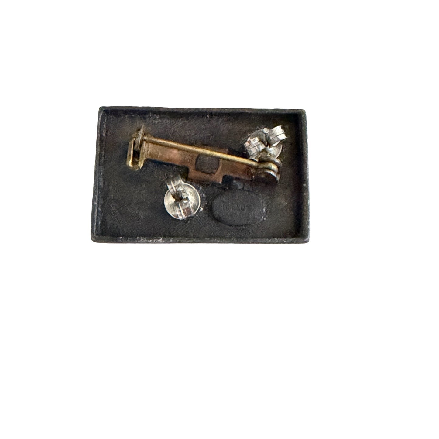 Vintage Torino Pewter Floral Butterfly Brooch with Matching Butterfly Stud Earrings Signed Set