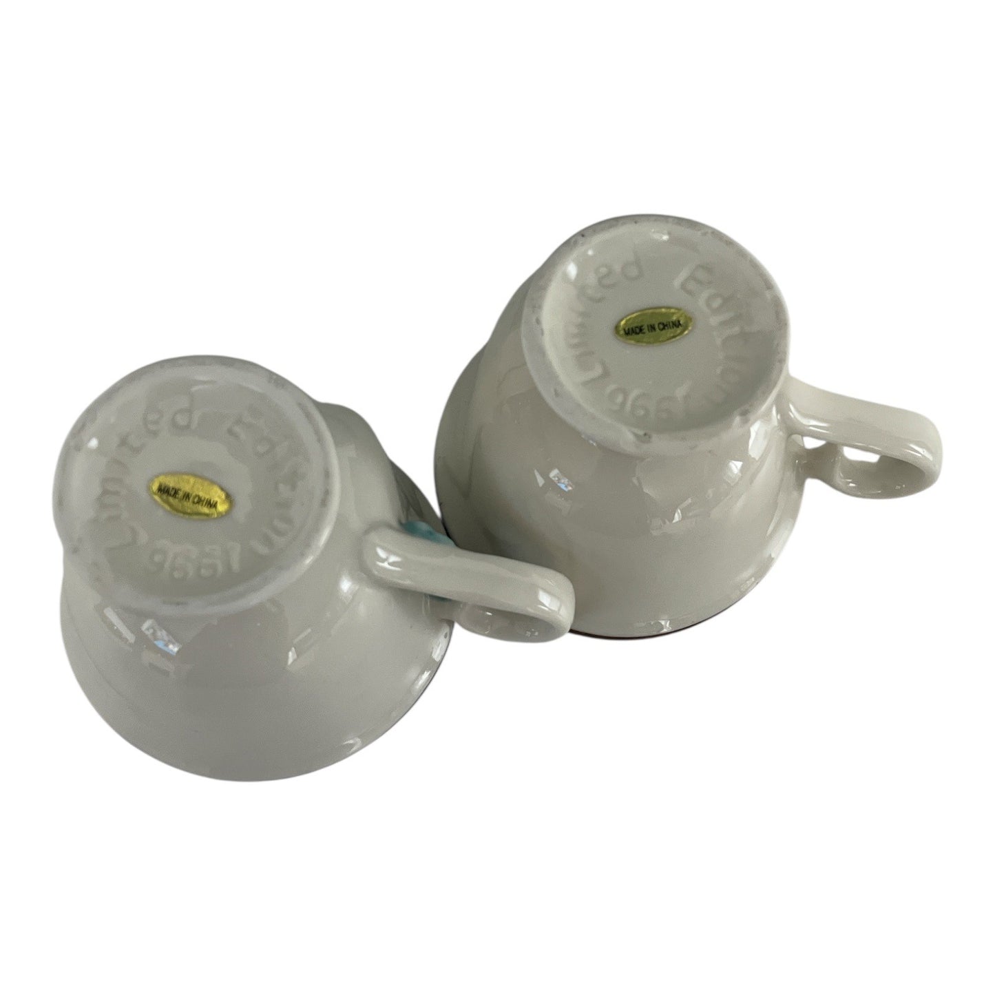 1996 Baileys Irish Cream Winking Face Mugs Pair – Limited Edition Advertising Cups