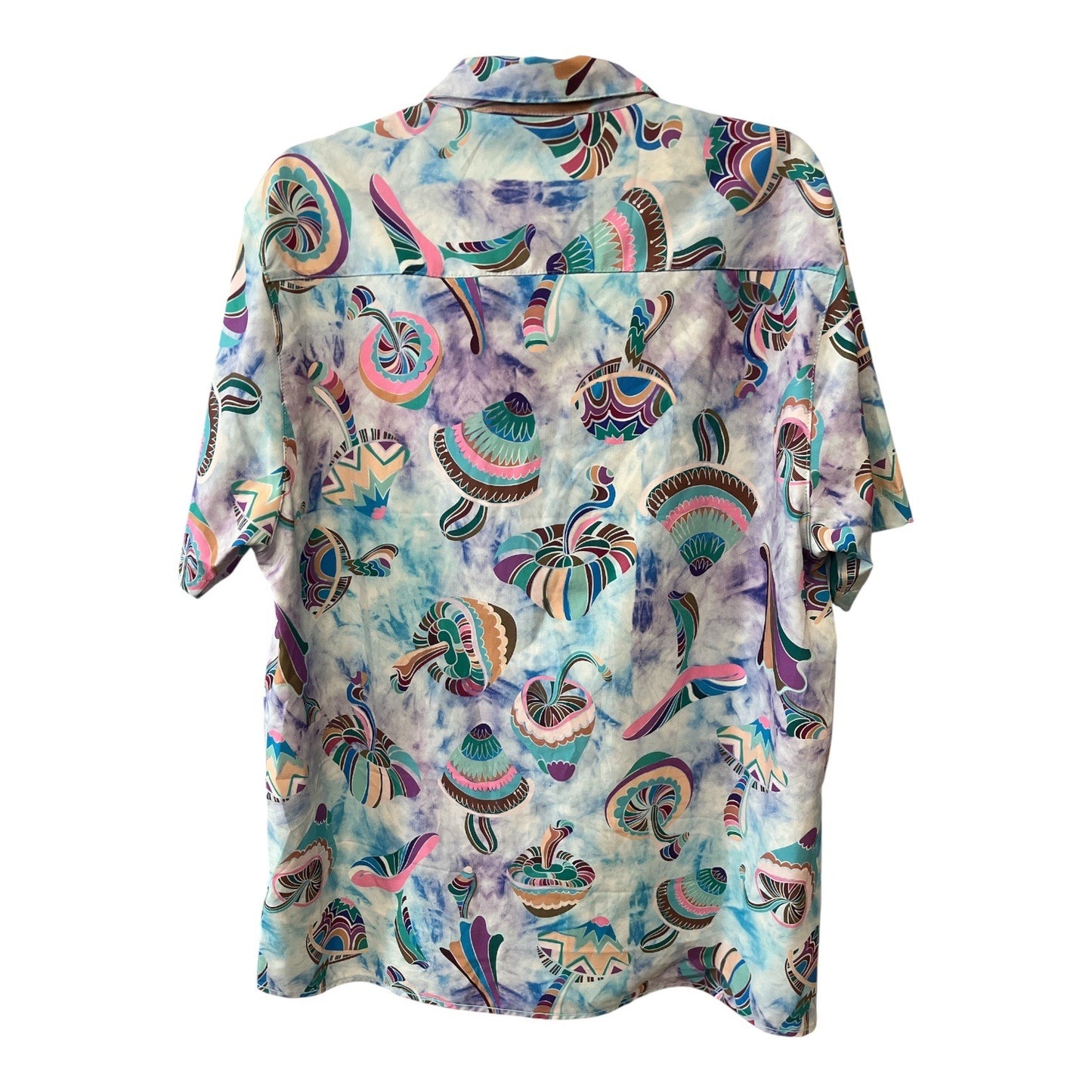 Fresh Princes of Bel-Air Mushroom Print Button-Up Shirt XL Colorful Y2K Style