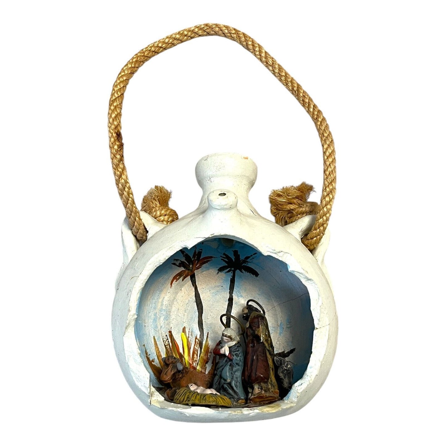 Ortigas Nativity Scene in Clay Canteen – Made in Spain – Handcrafted Wall Hanging Folk Art Crèche