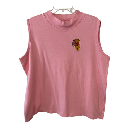 VTG Disney Store Winnie the Pooh Pink Sleeveless Mock Neck Shirt – Women’s XXL
