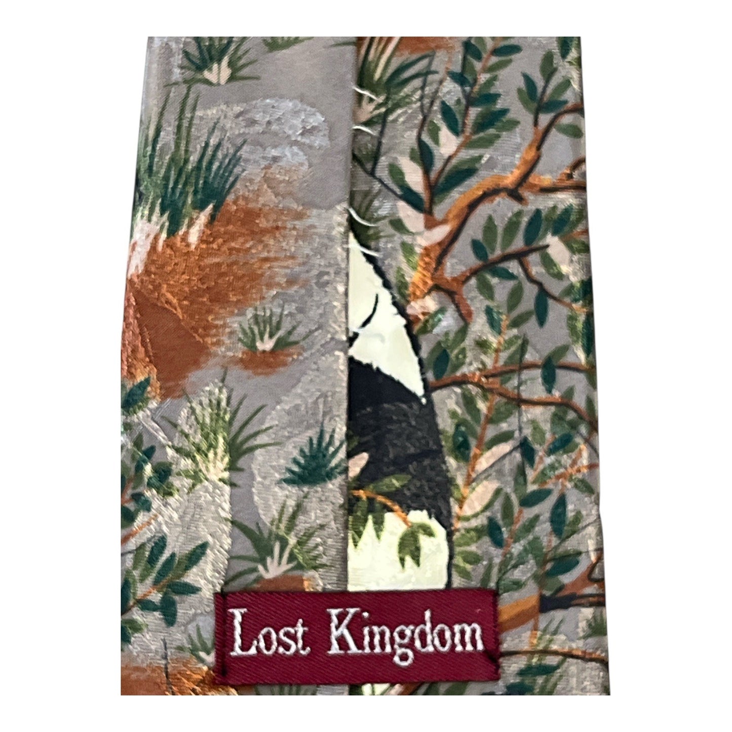 Vintage Panda Print Necktie Lost Kingdom Wildlife Theme Wide Tie