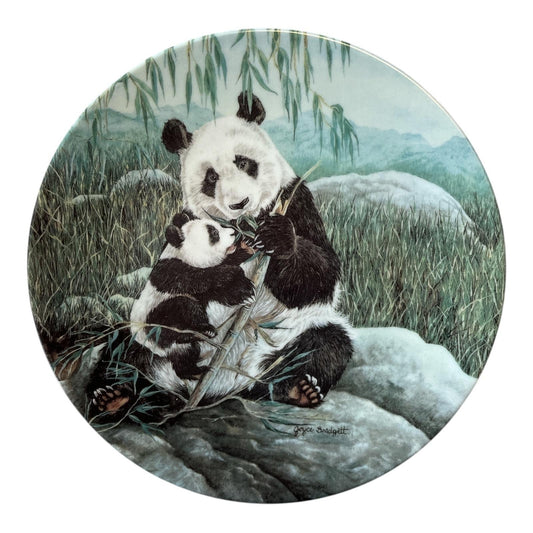 1990 W.S. George Panda Plate A Mother’s Care Joyce Bridgett Bradford Exchange COA