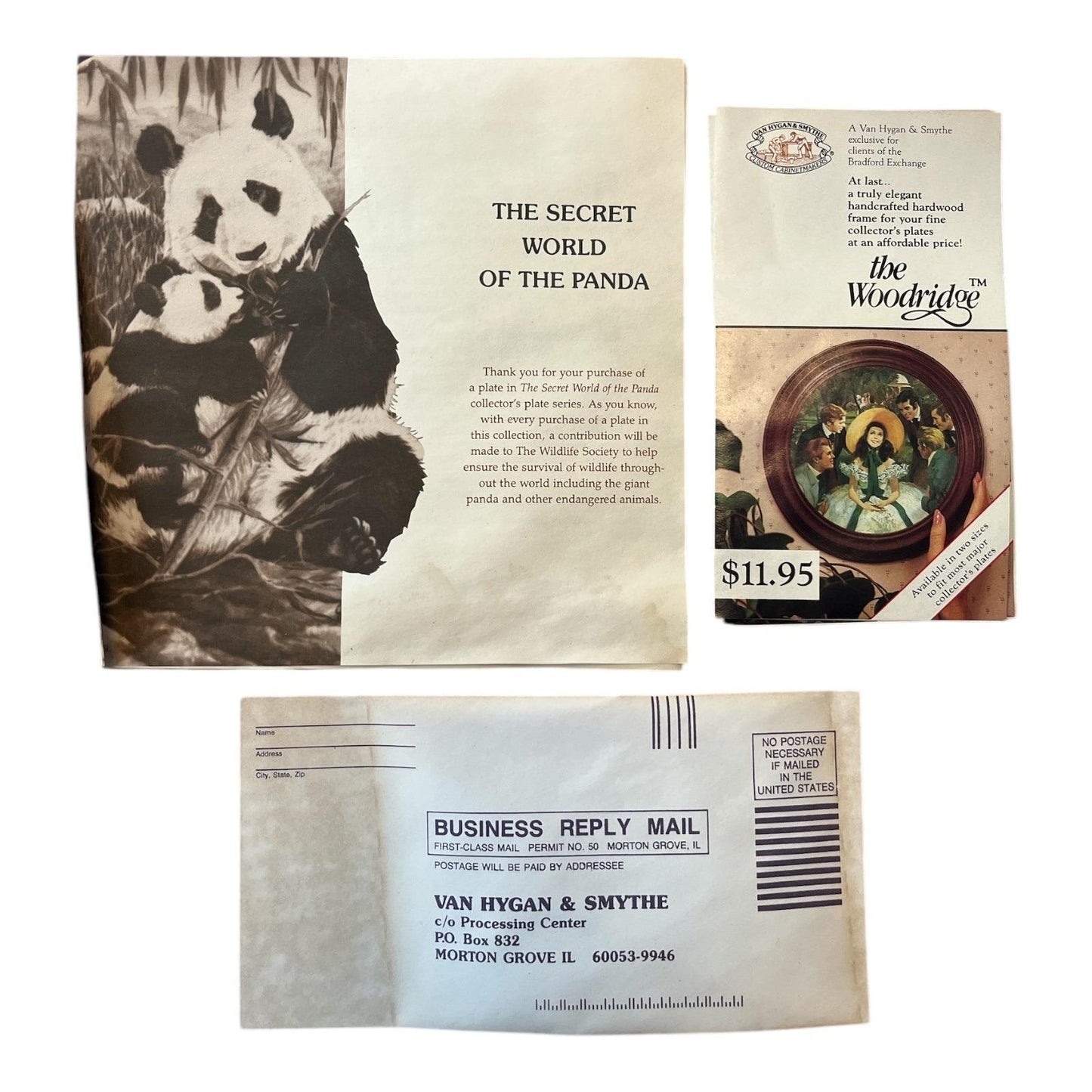 1990 W.S. George Panda Plate A Mother’s Care Joyce Bridgett Bradford Exchange COA