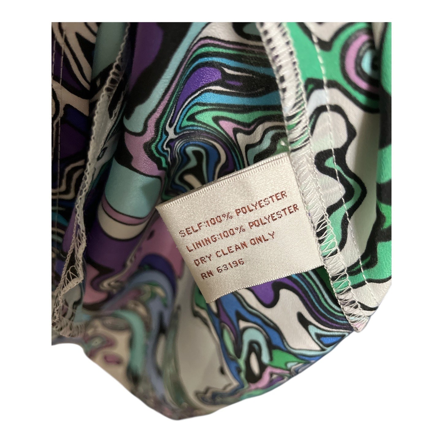 VTG Suzi Chin for Maggy Boutique Abstract Faux-Wrap Dress Size 12 USA Made