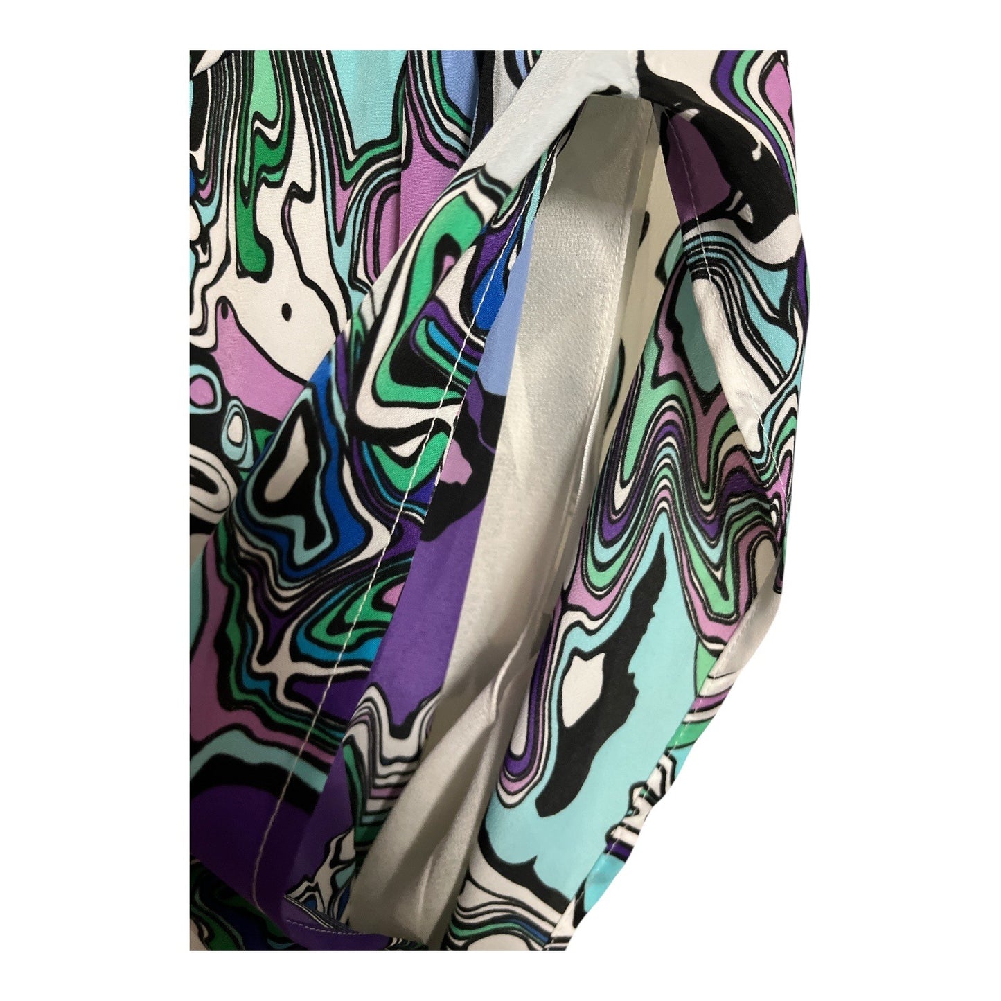 VTG Suzi Chin for Maggy Boutique Abstract Faux-Wrap Dress Size 12 USA Made