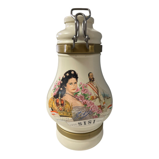 Vintage Sisi Empress Elisabeth Austria Ceramic Swing-Top Bottle Stein 9” Lid Broken