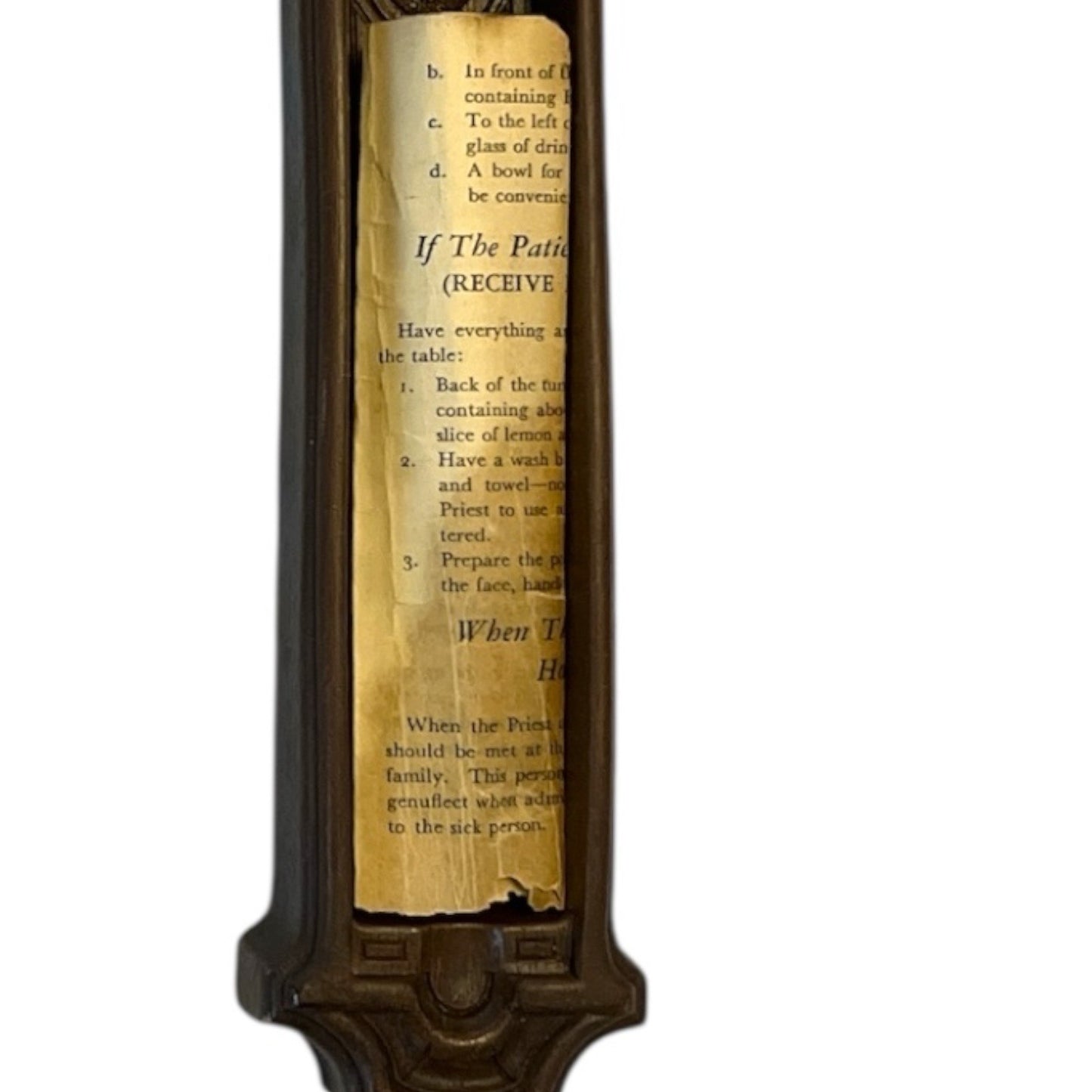 1950s Vintage Catholic Last Rites Crucifix Wall Set – Hidden Compartment Sick Call INRI Cross – Heavy Religious Decor