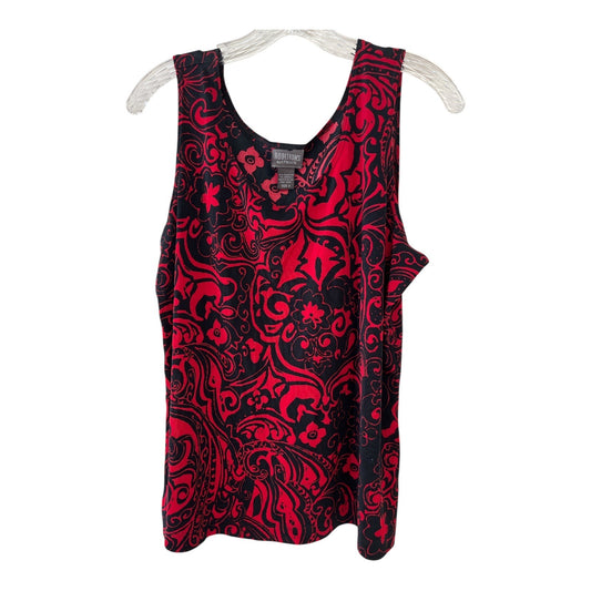 VTG Y2K Additions by Chico’s Tank Top Women’s Size 3 (XL / 16-18) Red Black Floral Paisley Stretch