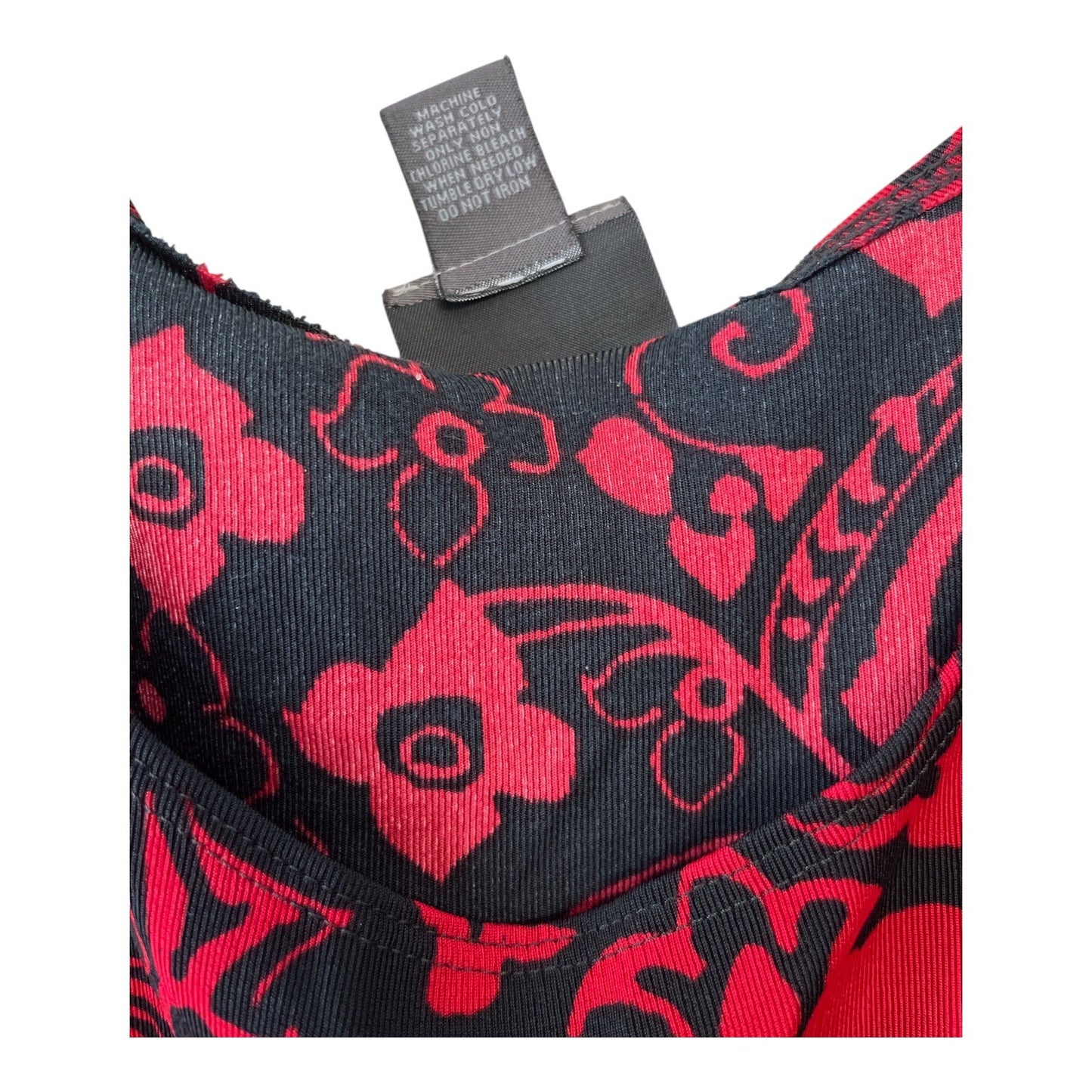 VTG Y2K Additions by Chico’s Tank Top Women’s Size 3 (XL / 16-18) Red Black Floral Paisley Stretch