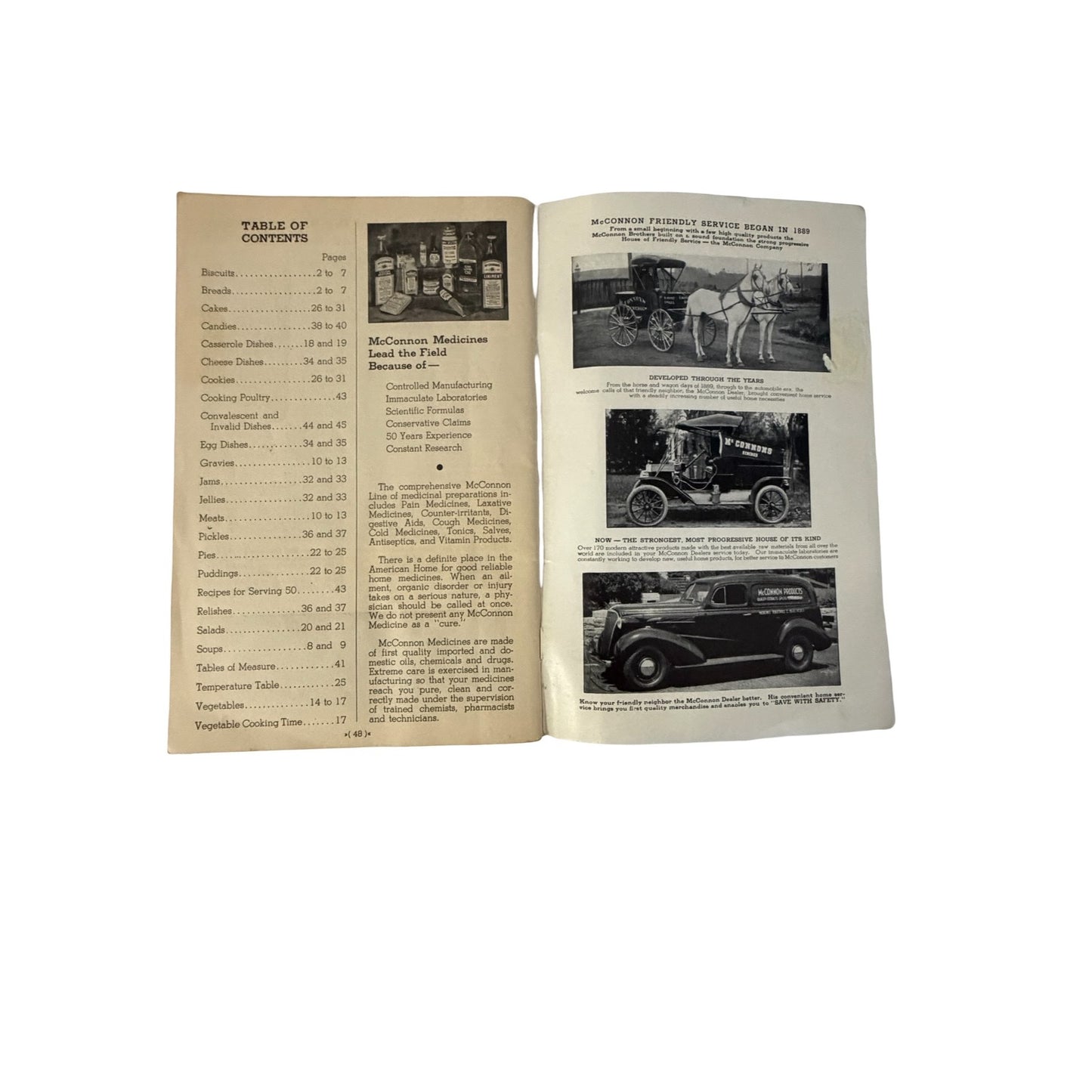 Vintage Aunt Jane's Cook Book McConnon Products Recipe Booklet 48 Pages 1930s Advertising