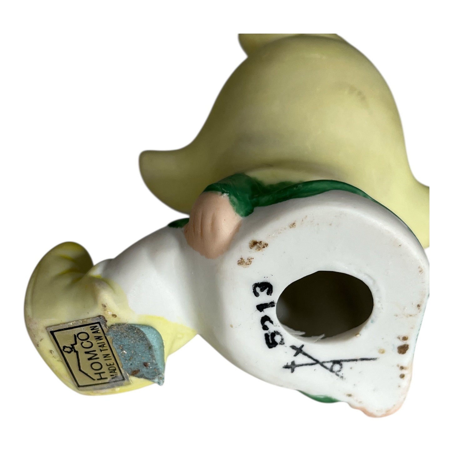 Vintage 1980s HOMCO 5213 Pixie Elf Figurines Set of 2 Made in Taiwan Mushroom Hat Elves