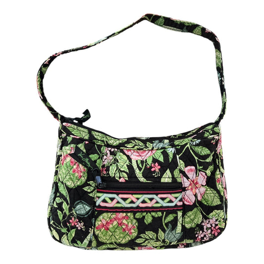Vera Bradley Retired Quilted Shoulder Bag – Botanical Night Pattern – 7 x 12 x 4 in – 11” Drop