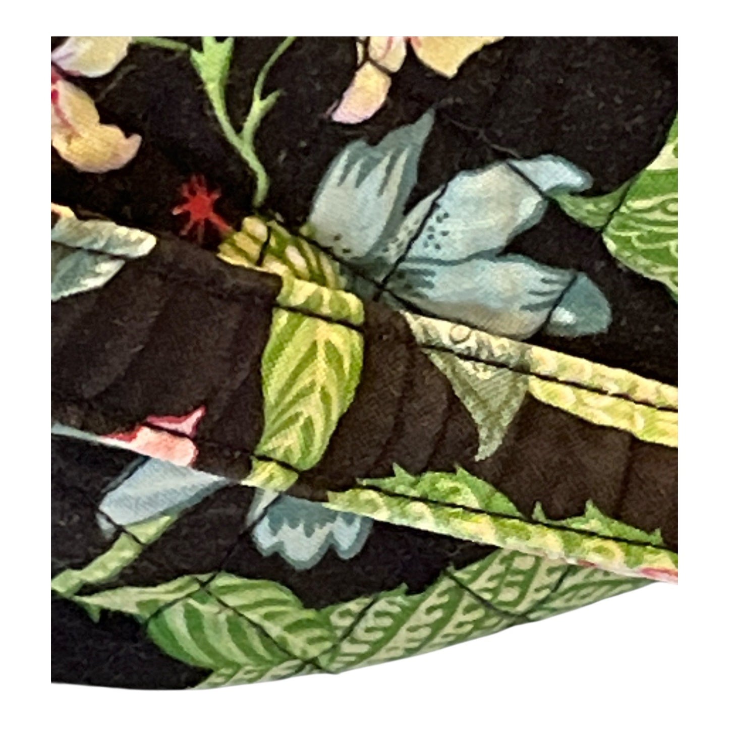 Vera Bradley Retired Quilted Shoulder Bag – Botanical Night Pattern – 7 x 12 x 4 in – 11” Drop