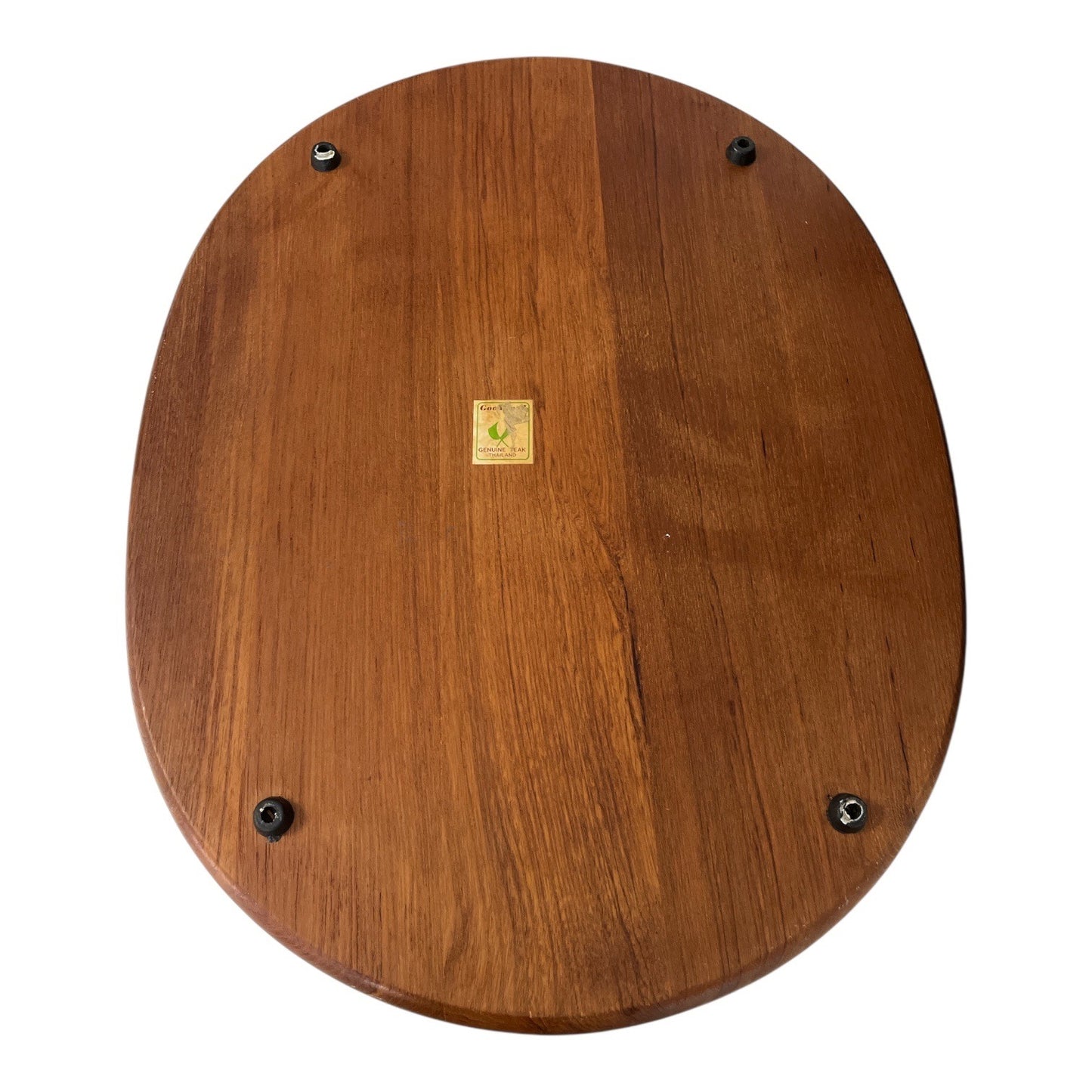 Vintage Good Wood Genuine Teak Thailand Serving Tray With Ceramic Wheat Tile Center 18x14 Mid Century Style