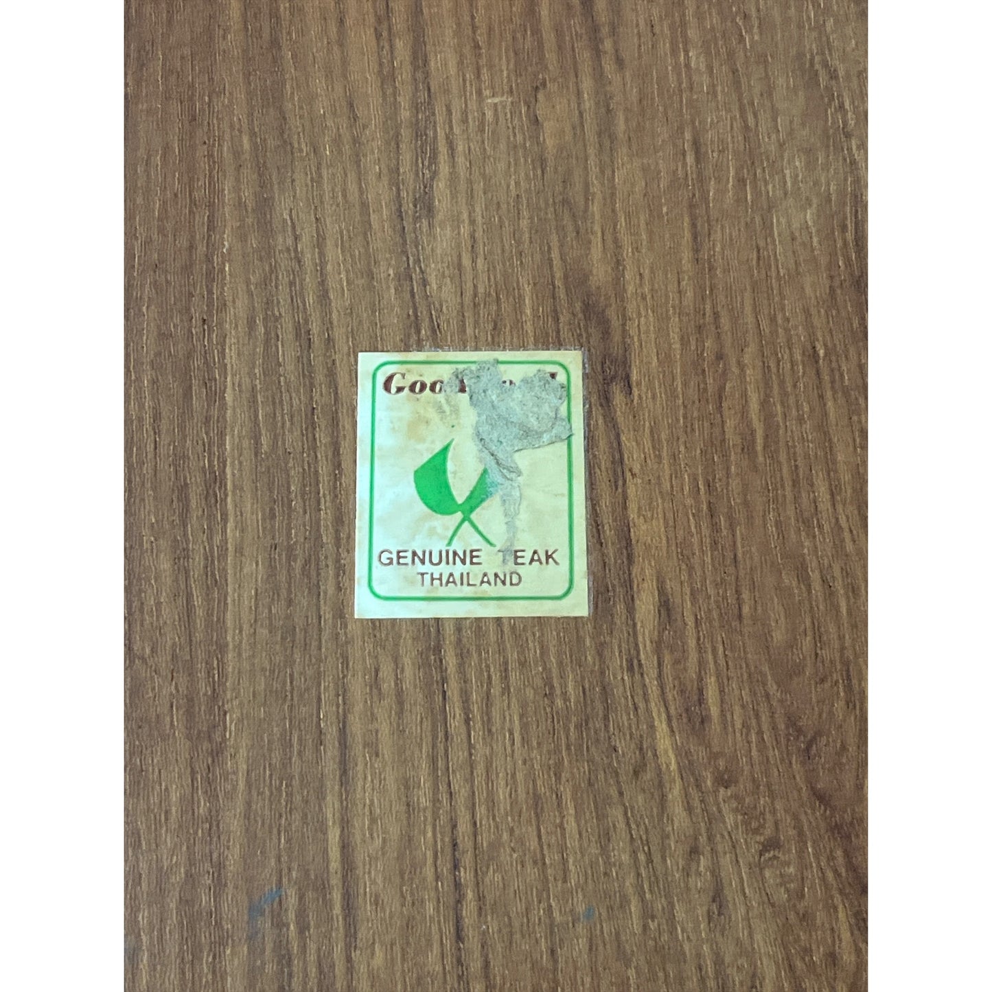 Vintage Good Wood Genuine Teak Thailand Serving Tray With Ceramic Wheat Tile Center 18x14 Mid Century Style