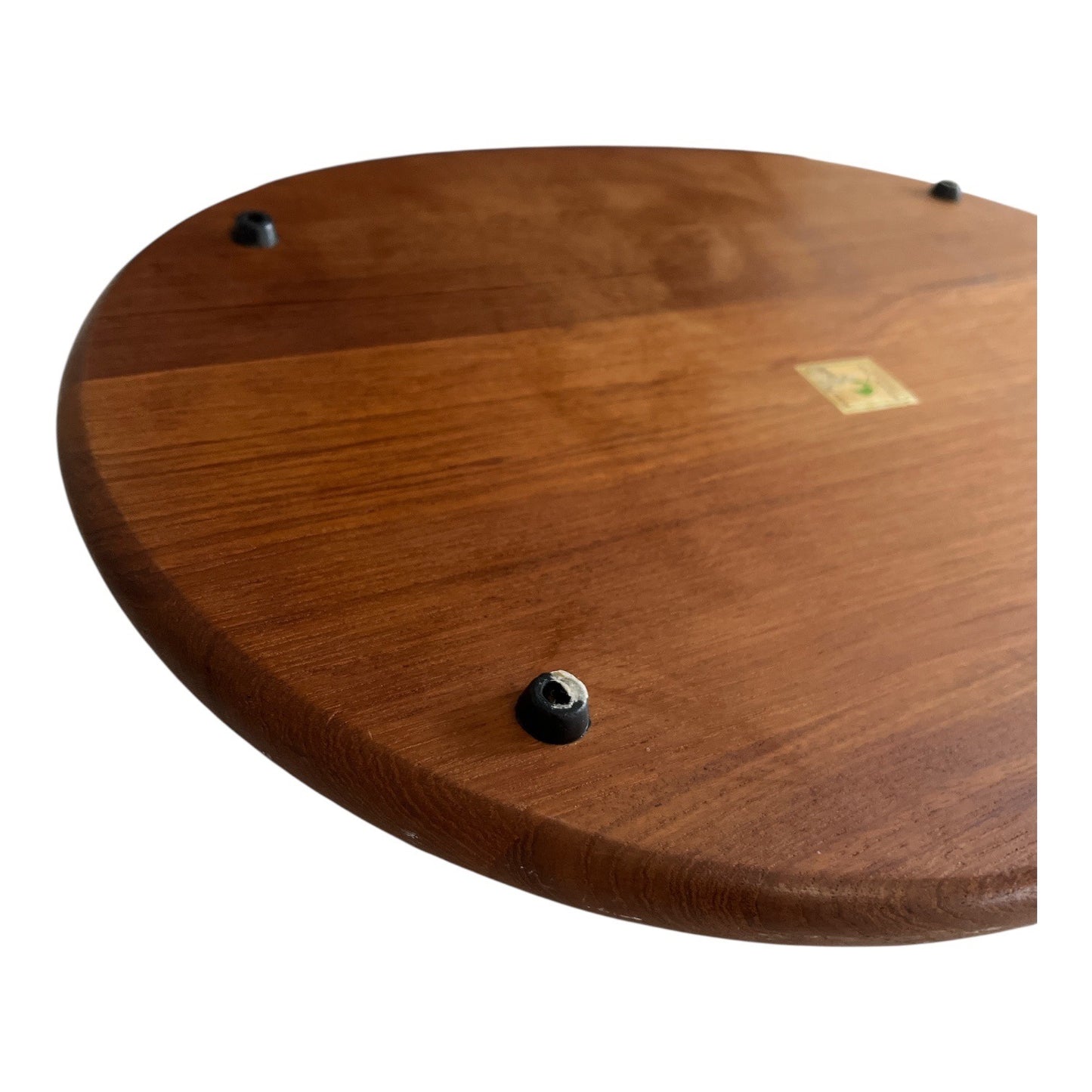 Vintage Good Wood Genuine Teak Thailand Serving Tray With Ceramic Wheat Tile Center 18x14 Mid Century Style