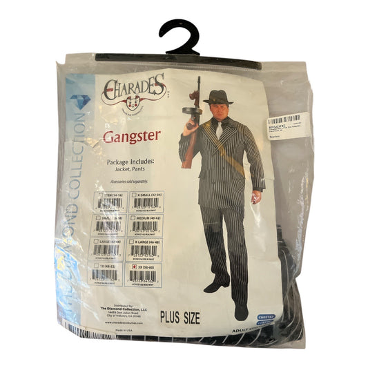 Charades Gangster Costume – Plus Size 3X (56–60) – Jacket & Pants + Add-On Accessories