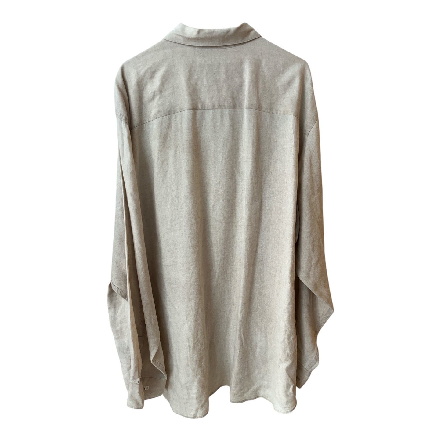 VTG Eddie Bauer A|K|A Linen Button Down Shirt Beige XXL