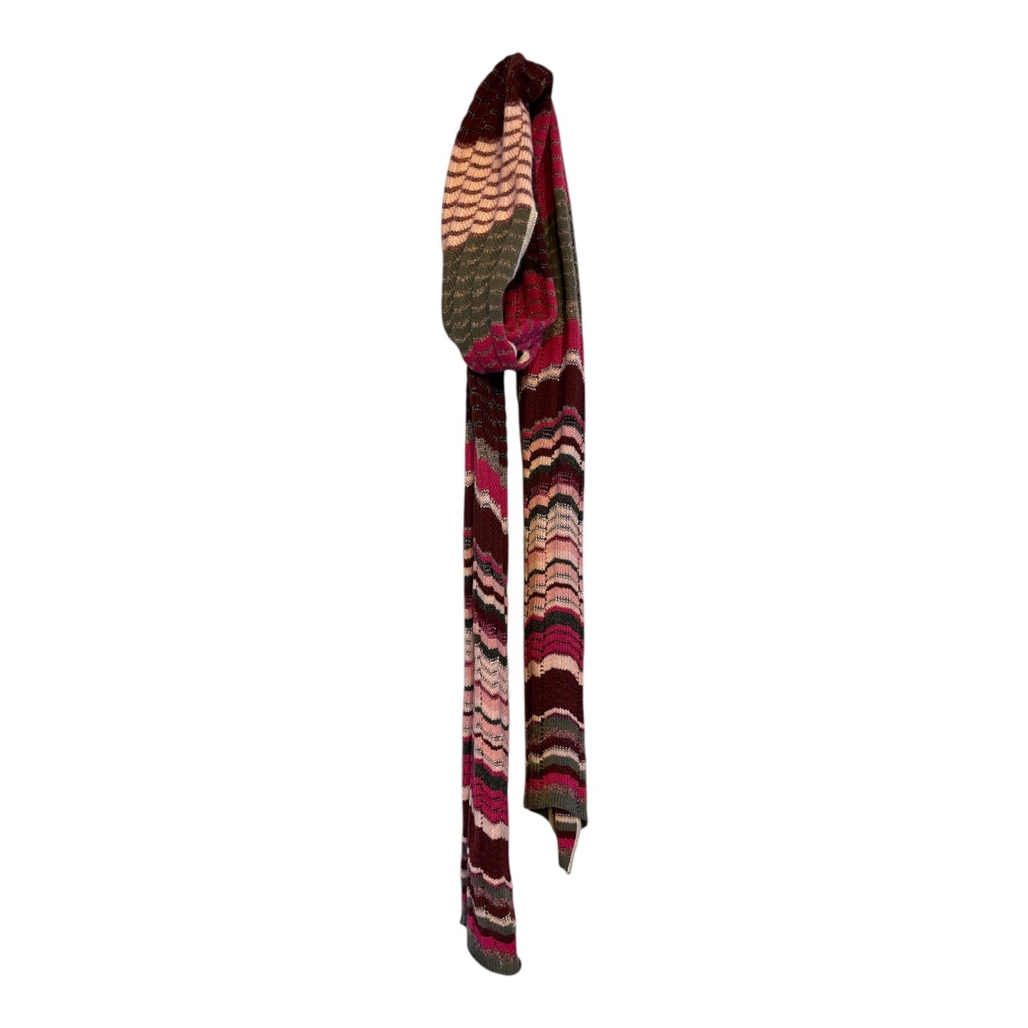 Lot of 2 Knit Scarves Pink Purple Chevron Striped a.n.a Boho Winter Scarves