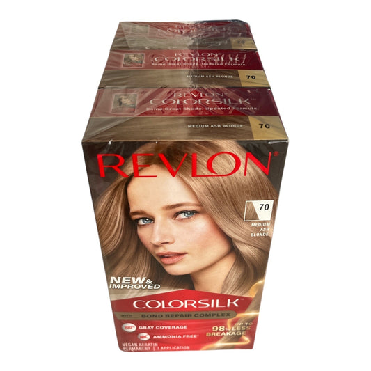 Revlon Colorsilk Hair Color – Medium Ash Blonde 70 – Lot of 3 Boxes