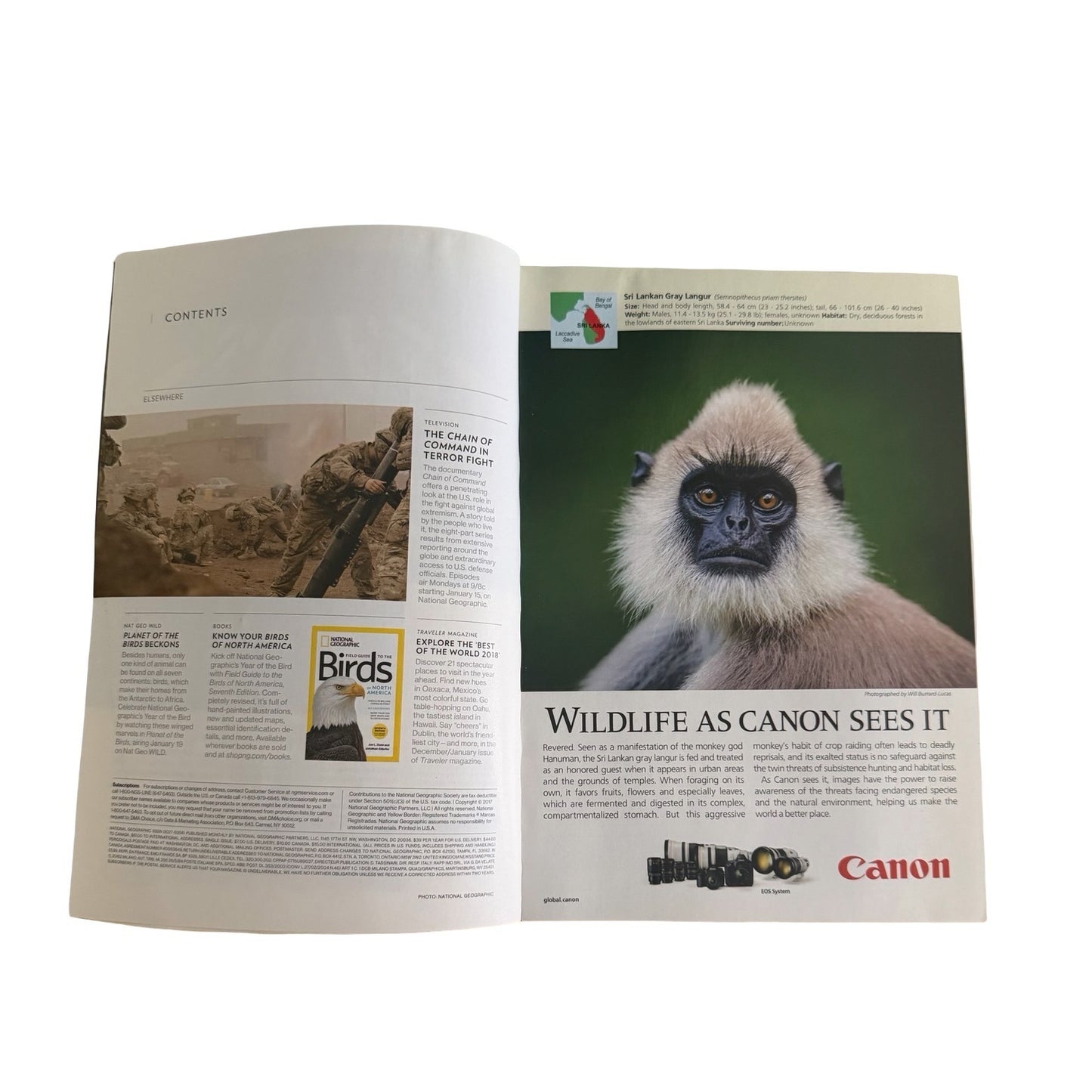National Geographic Magazine January 2018 Why Birds Matter Jonathan Franzen Wildlife Issue