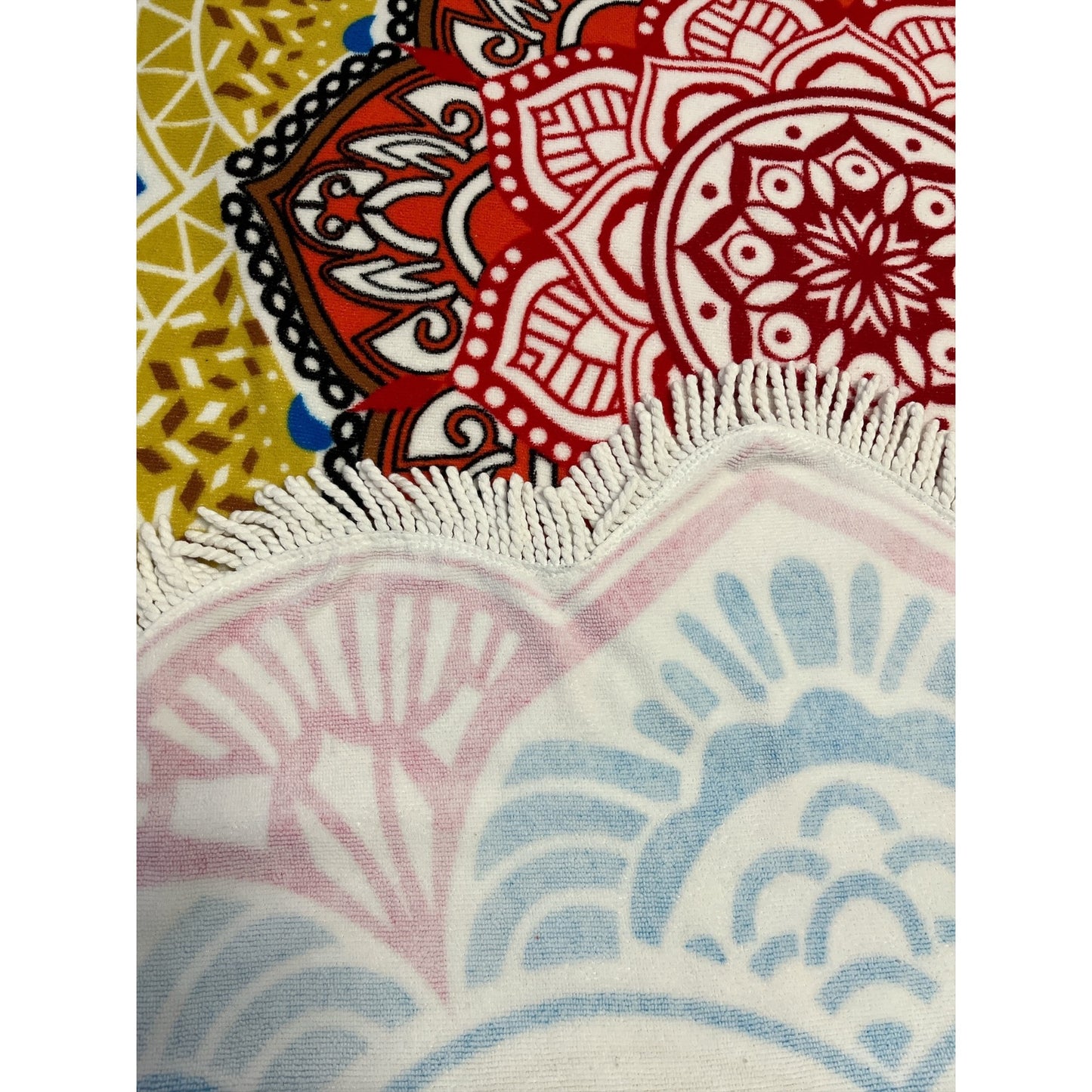 Round Mandala Beach Towel – Multicolor Boho Style – 60” – NWOT
