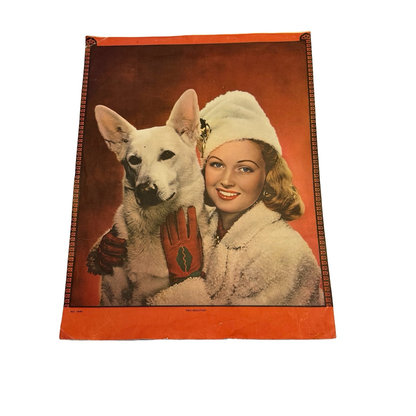 Vintage 1955 Ladies' Home Journal Cover Poster "Two Beauties" with White Dog Plus Doris Day Lustre-Creme Ad Print Set